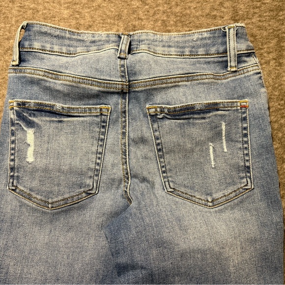 Edgely Jeans Womens 4 blue Mid Rise Flare distressed Fit 26x32 tall western - Picture 5 of 13